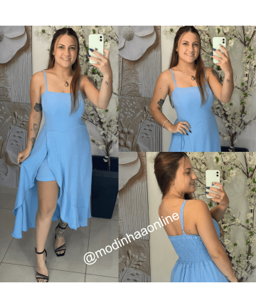 Macaquinho Leticia Azul Macaquinho Leticia Azul